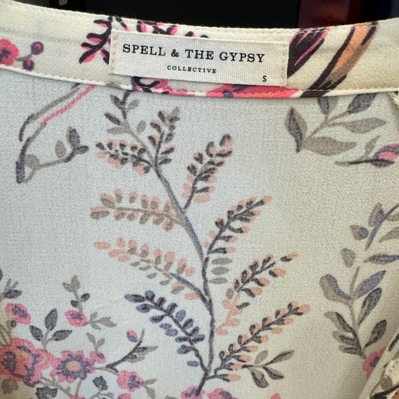 Spell Boho Floral Cream Mini Dress - Picture 13 of 13